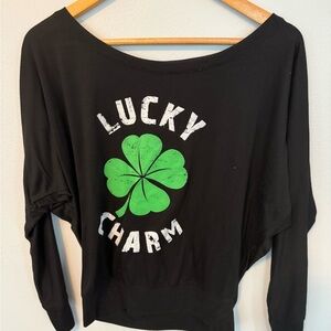 Lucky Charm Black Women's Graphic Top